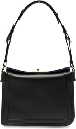 Lanvin Smle Schoudertas - Dames - Schoudertassen - Zwart - ONE Size - Leer - Tassen