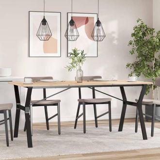 Berkfield Home Durable Dining Table Legs Y-Frame 160x80x73 cm Steel in Black | Size: 160 x 80 x 73 cm
