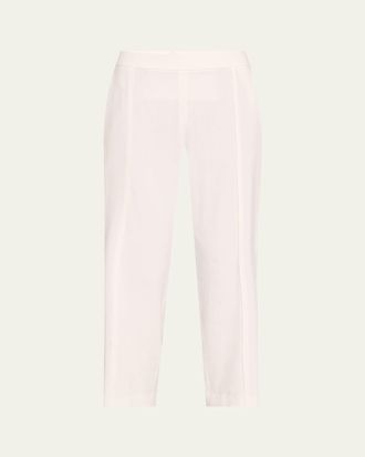 Vince Grace Mid-Rise Linen Tapered Pull-On Pants