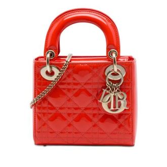 Dior Pre-owned Lady Dior - Dames - Pre-owned - Oranje - Maat: ONE Size Leer