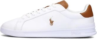 Polo Ralph Lauren Witte Lage Sneaker HRT CT II - Heren - Sneakers - Wit - 38 EU - Leer - Schoenen