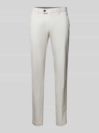 Hiltl Hiltl Regular Fit Chino mit Bundfalten Modell Tarent in Silber, Gr&ouml;&szlig;e 26