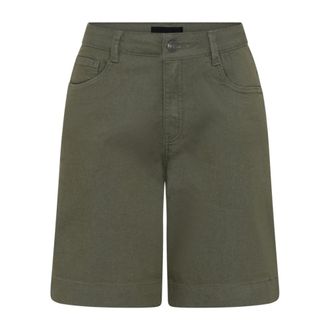 C.Ro Army Groene Shorts met Klassieke Pasvorm - Dames - Korte Broeken - Groen - 2XL - Katoen - Korte Broeken