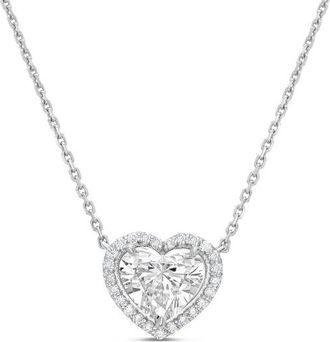 Diana M. Jewels 14KT WHITE GOLD LAB GROWN HEART PENDANT WEIGHING 8.00 CTS TW
