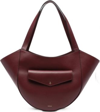 Wandler Hortensia Slouch Tote - Dames - Shoppers - Rood - ONE Size - Leer - Tassen
