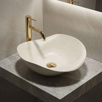 Rea Lavabo Sobre Encimera Rea Hm-34b Beige Handmade Art