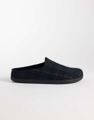 Birkenstock Amsterdam pantofole a quadri verde e blu navy