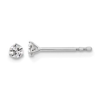 Diamond2Deal 14k White Gold 1/10 ct Round Lab Grown Diamond Stud Earrings VS Clarity, D-E Color