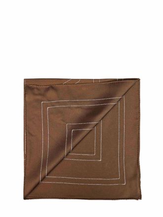 Toteme Womens Silk Scarf Mocha Monogram Brown Scarfs