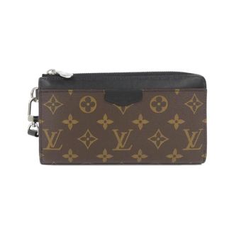 Louis Vuitton Marron Coated Canvas Leather Long Wallet (Bi-Fold) (Pre-Owned)