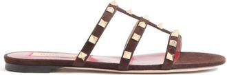 Valentino Garavani Sandals - female - Valentino Garavani - Sliders - Brown - 4 1/2 UK - Shoes