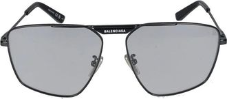 Balenciaga Bb0246Sa Zonnebril - Heren - Accessoires - Grijs - Maat: 61 MM Nylon
