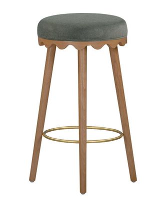 TOV Furniture Tov Furniture Oodle Performance Vegan Mohair Light Walnut Bar Stool