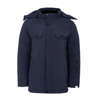 Lee Cooper Heren Pufferjas met capuchon (Marine)