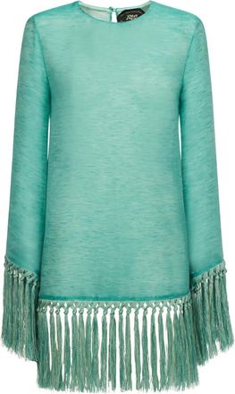 Taller Marmo Abito corto Claudia con frange - Verde