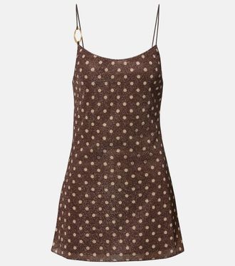 Os&eacute;ree Lumiere polka-dot minidress