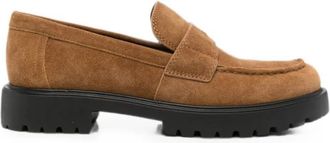 Tory Burch Camel Suede Loafers - Dames - Loafers - Bruin - 40 EU - Su&egrave;de - Schoenen