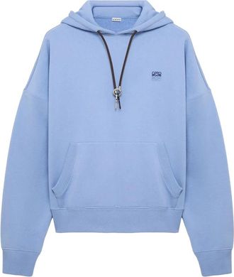 Loewe Anagram Hoodie met sleuteldetail - Heren - Hoodies - Blauw - XL - Katoen - Hoodies & sweatvesten