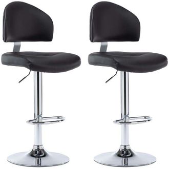 vidaXL Vidaxl - Taburetes De Cocina 2 Unidades Cuero Sint&eacute;tico Negro