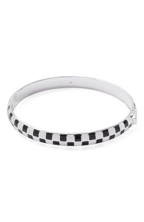 Alex and Ani Black & White Checker Hinge Bangle at Nordstrom