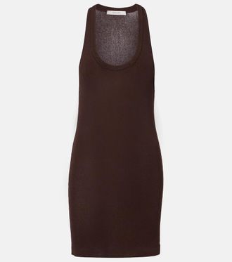 Christophe Lemaire Ribbed cr&ecirc;pe minidress