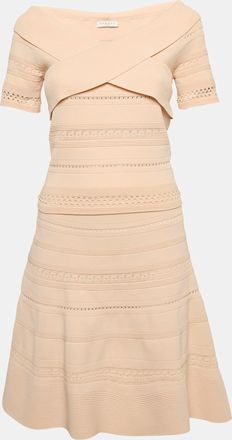 Sandro Pink Crisscross Knit Ophelia Top And Skirt Set