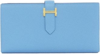 Herm&egrave;s Celeste Epsom Leather Long Wallet (Bi-Fold) (Pre-Owned)