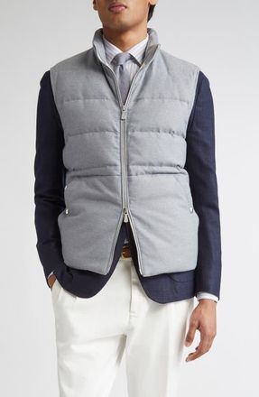 Eleventy Wool Down Vest in 08Nn Light Blue at Nordstrom, Size 44 Us