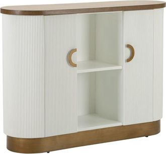 Mauro Ferretti Aparador de madera blanco y marrón 121x41x90 cm