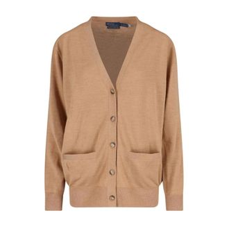 Polo Ralph Lauren Cardigans, female, Brown, Size: L Sweater Cardigan