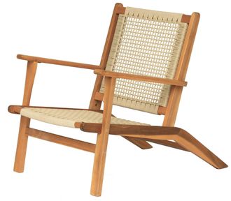 Nordlys Indoor Outdoor Armchair in Solid Acacia Wood & Rope in Brown