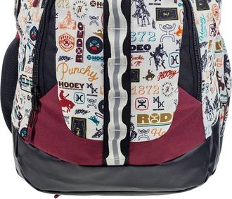 Hooey Unisex - Patented Hat Strap Backpack In Cream & Tan With Rodeo Pattern
