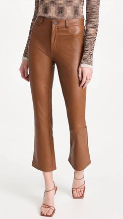 Paige Claudine High Rise Ankle Flare Pants In Dark Argan
