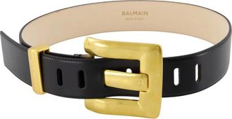 Balmain Anthem 4.5cm Belt - Dames - Riemen - Zwart - 85 CM - Leer - Accessoires