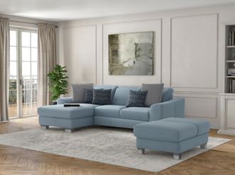 Sit&more Ecksofa »Dundee L-Form« mit Federkern und Edelstahlfüssen, wahlweise mit Kopfteilverstellung