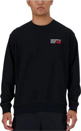 New Balance Athletics Premium Logo Crew - Heren - Sportshirts - Zwart - L - Katoen - Fitness