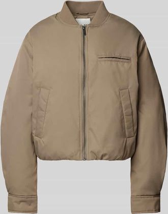 Mbym mbyM Bomberjacke mit Leistentaschen Modell Abrielle in Taupe, Gr&ouml;&szlig;e XL
