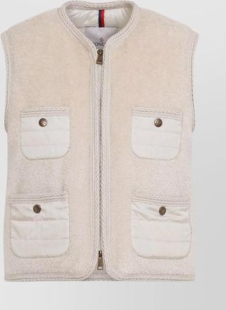 Moncler textured sleeveless coat featuring pockets