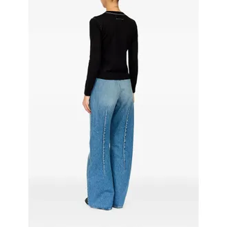 Maison Margiela Crew-Neck Virgin Wool Blend Sweater - Black