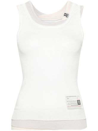 Miharayasuhiro Canotta con applicazione - Bianco