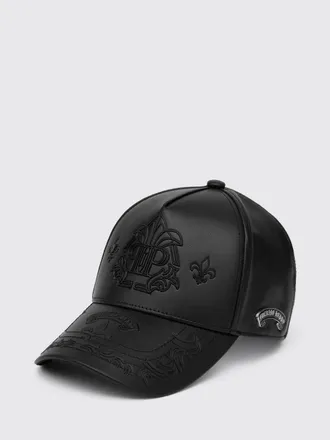 Philipp Plein Leather Baseball Cap with Logo
