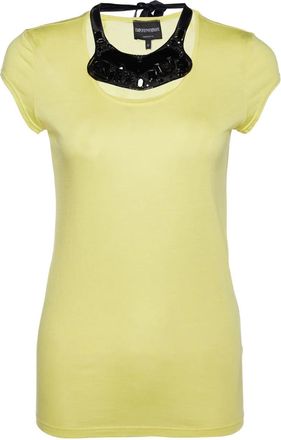 Emporio Armani embellished T-shirt - Yellow