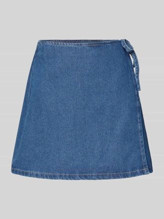 Pieces Leicht ausgestellter Jeansrock in Wickel-Optik Modell FIBBO in Dunkelblau, Gr&ouml;&szlig;e L