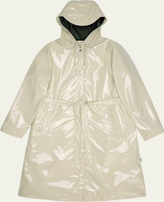 Rains Long A-Line Hooded Rain Jacket