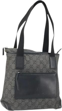Gucci Pre-owned Tote Bags, female, Black, Size: ONE SIZE Pre-owned Vintage Canvas Tote Bag