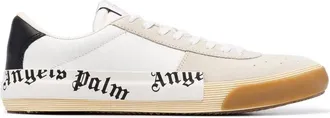 Palm Angels Beige Calfskin Low Top Mens Sneakers