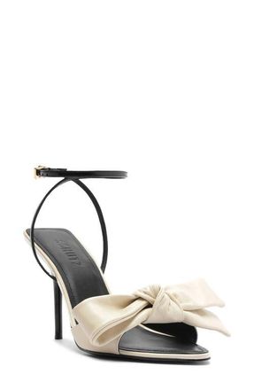 Schutz Elodie Bow Ankle Strap Sandal in Sugar White at Nordstrom, Size 9.5