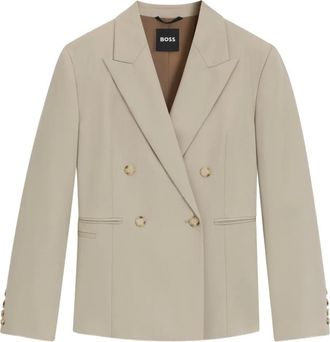 BOSS double-breasted blazer - women - Virgin Wool - 40 - Neutrals