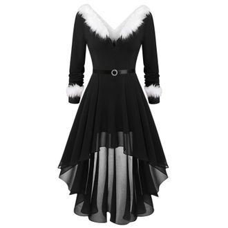 Generic Christmas Dresses for Women 2025 Christmas Tree Santa Snow Printed Evening Prom Xmas Party Dress Vestidos para Navidad De Mujer Dresses Trendy Swing A