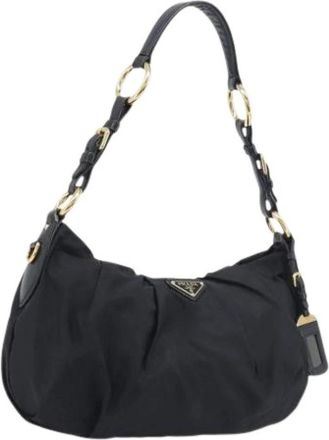 Prada Pre-owned Nylon Shoulder Bag - Dames - Vintage Schoudertas - Zwart - ONE Size - Nylon - Vintage